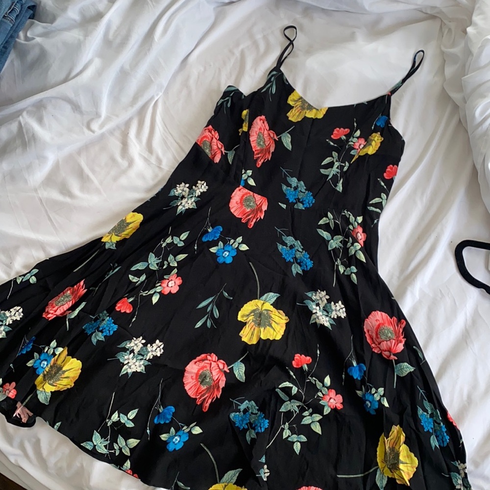 Old Navy, floral print spaghetti strapped dress, Large